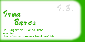 irma barcs business card